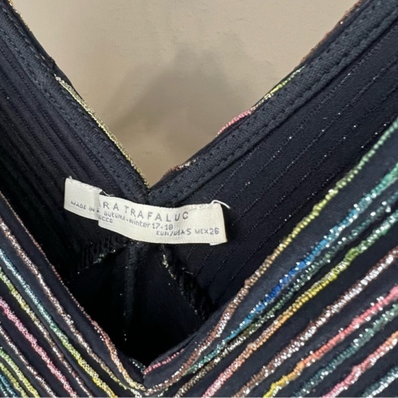 Zara Sparkly Glitter Multicolor Stripe Bodysuit - Picture 6 of 6